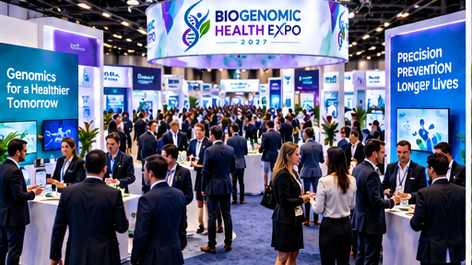 BioGenomic Health Expo branded exhibition floor illustration