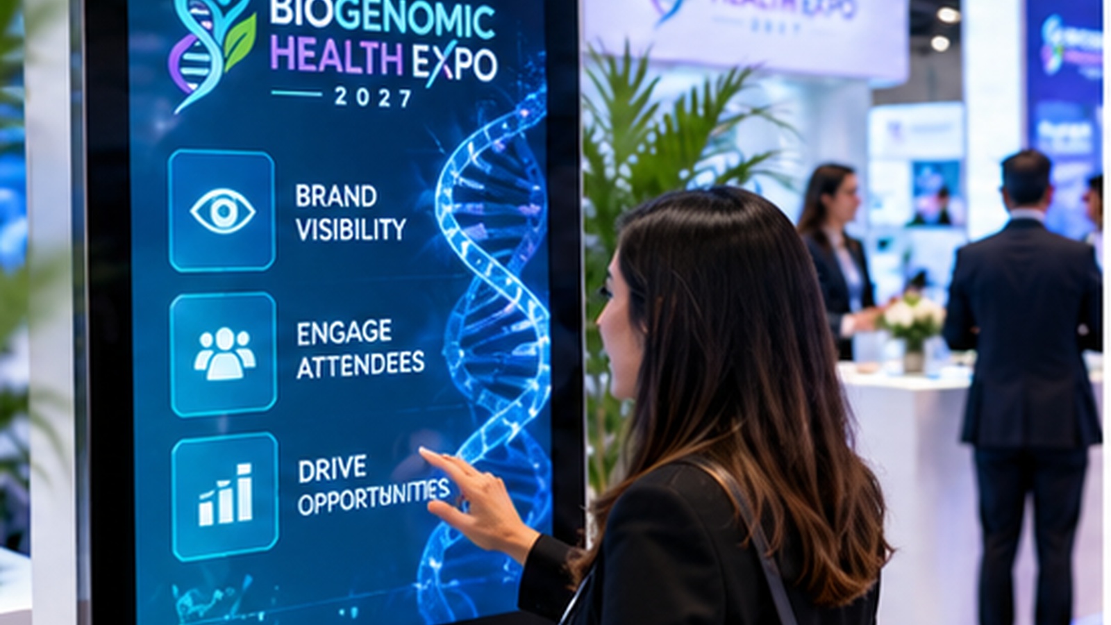 BioGenomic Health Expo digital sponsorship display illustration