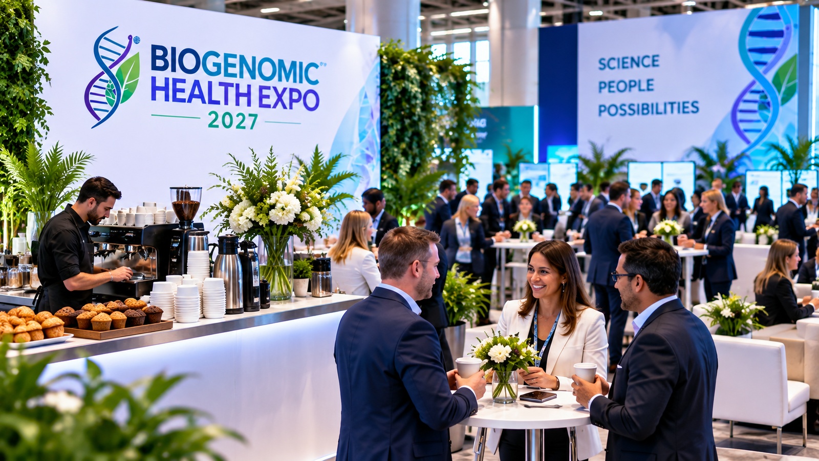 BioGenomic Health Expo Coffee & networking illustration