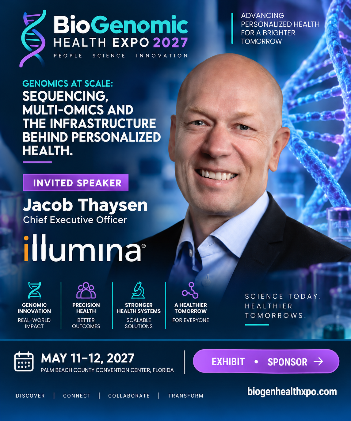 Invited speaker Jacob Thaysen — Illumina. Genomics at scale: sequencing, multi-omics and the infrastructure behind personalized health.